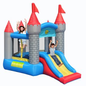 Jumping Castle - Medium Knights Pentagon (L3.75m x W2.75m x H2.75m) Includes a carry bag, electric blower and 5 ground pegs