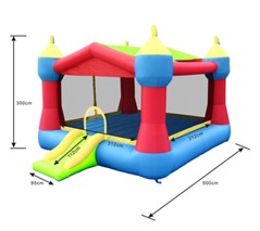 Jumping Castle - Royal Palace with Sunroof (L5m x W4m x H3m) Includes a carry bag, electric blower and 6 ground pegs